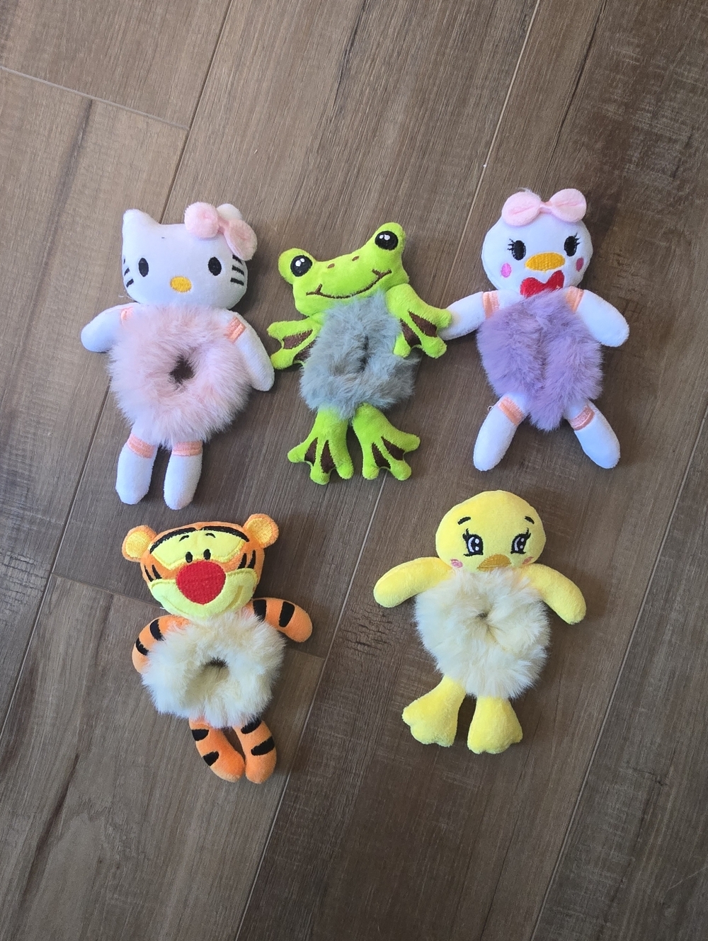 Kids Plush Animal Hair Ties – Set of 5